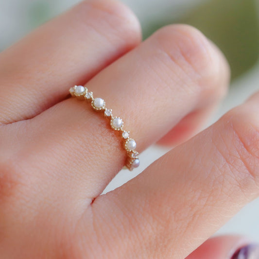 Fashion Design Sense Women's Ring Simple Pearl